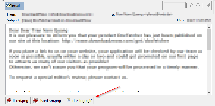 E-Mail-Anhänge-Leiste