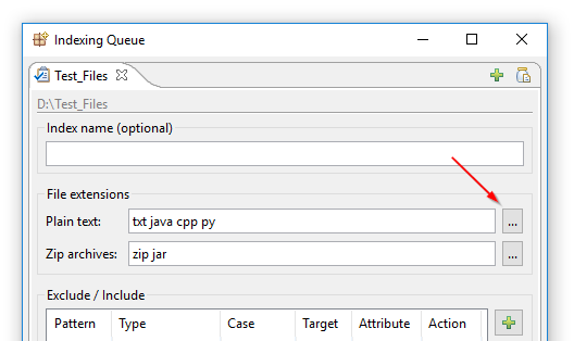 Selector de extensiones de archivo