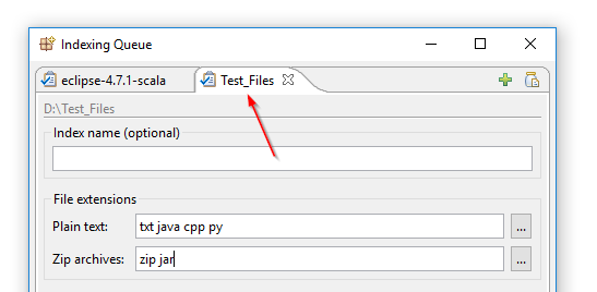 Reordering indexing tasks via drag & drop